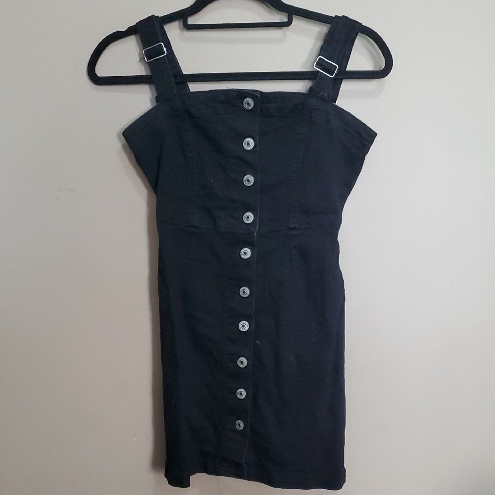 Bluenotes Elegant Black Button-Down Denim Dress Size Xs